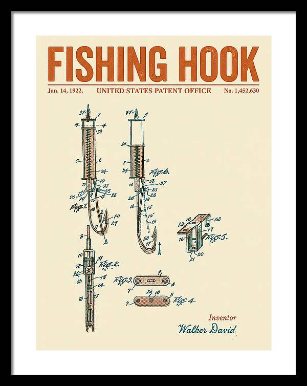 Fishing Hook Retro Patent Us1452630a