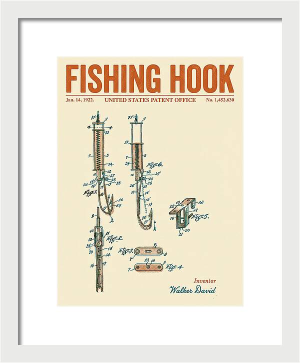 Fishing Hook Retro Patent Us1452630a