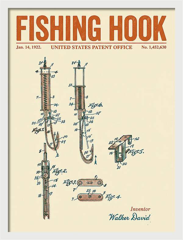 Fishing Hook Retro Patent Us1452630a