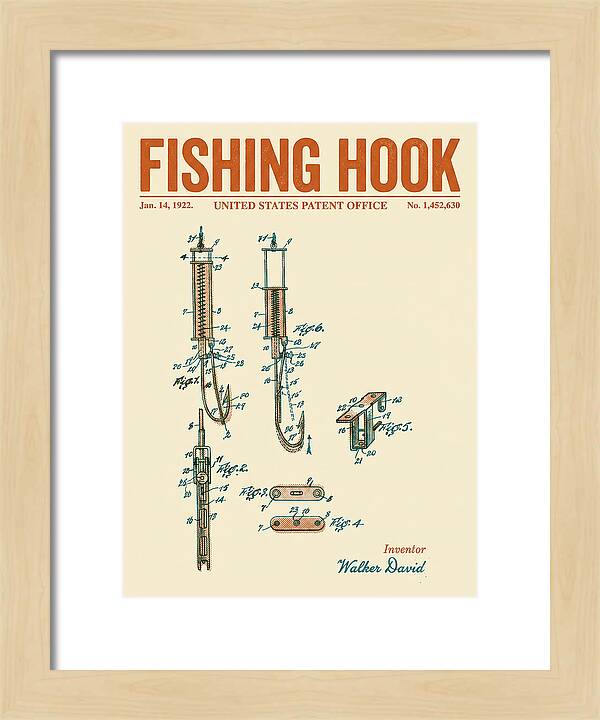 Fishing Hook Retro Patent Us1452630a