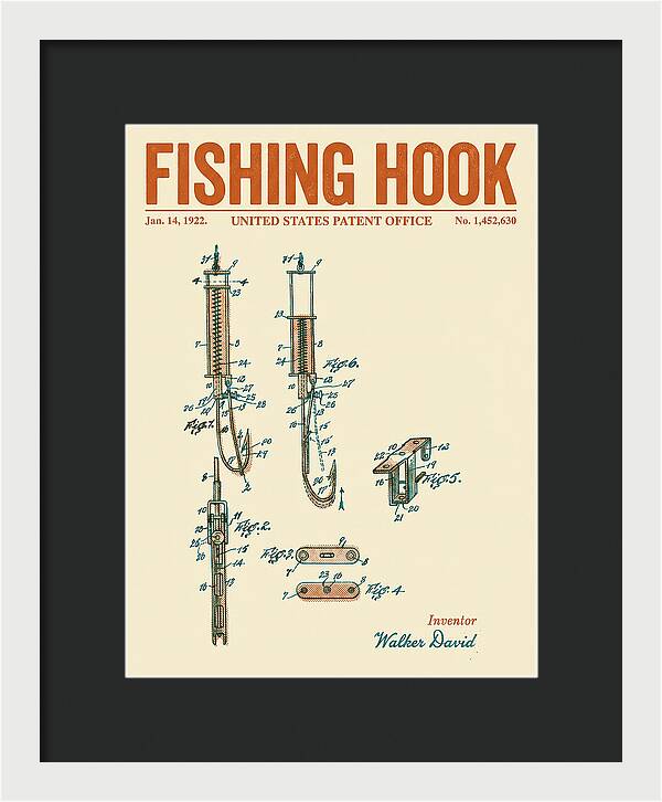 Fishing Hook Retro Patent Us1452630a