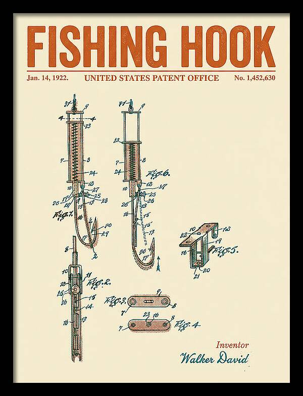 Fishing Hook Retro Patent Us1452630a