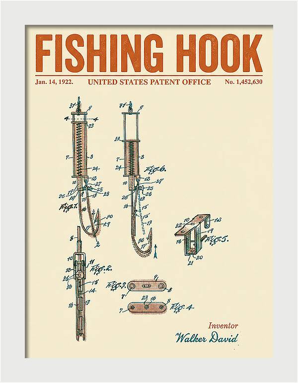 Fishing Hook Retro Patent Us1452630a