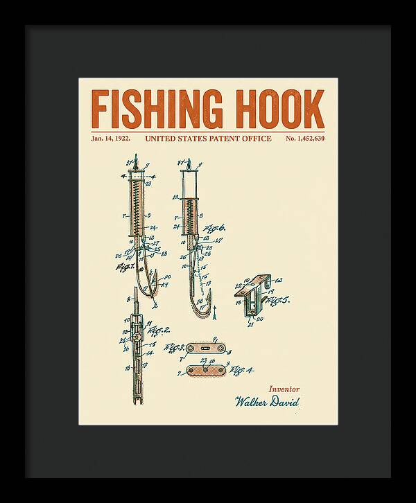 Fishing Hook Retro Patent Us1452630a