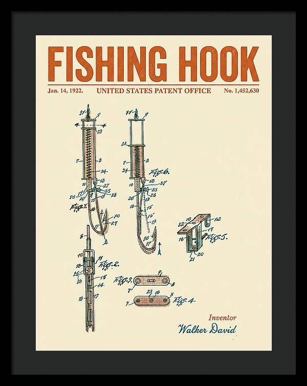 Fishing Hook Retro Patent Us1452630a