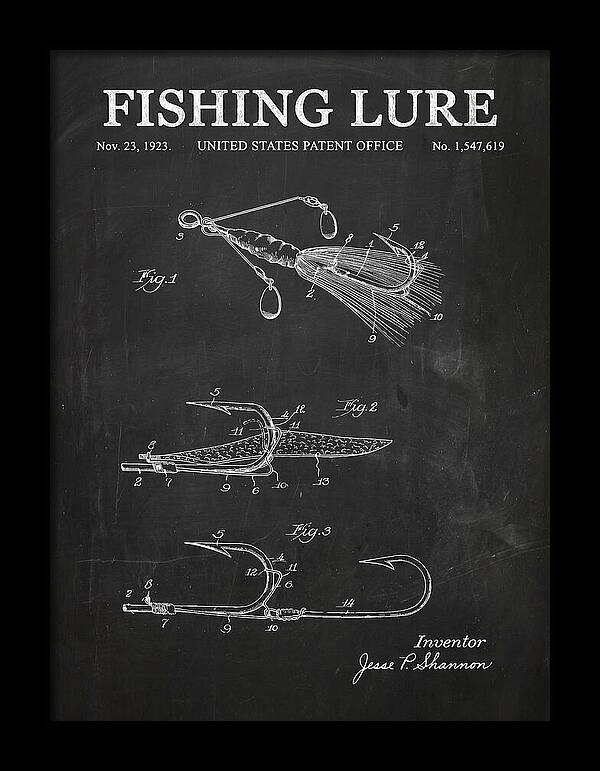 Fishing Lure Chalkboard Patent Us1547619a