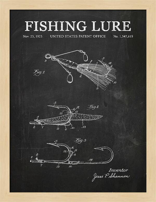 Fishing Lure Chalkboard Patent Us1547619a