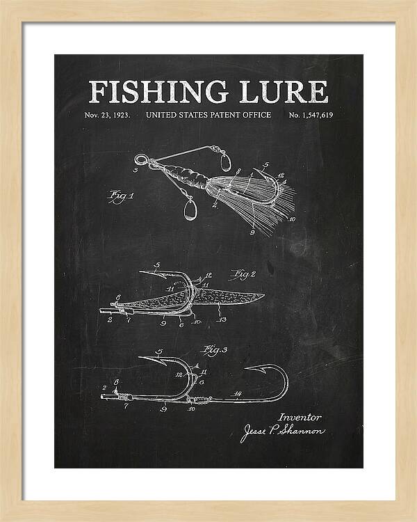Fishing Lure Chalkboard Patent Us1547619a
