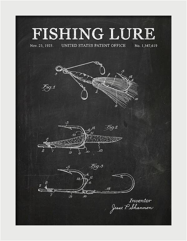Fishing Lure Chalkboard Patent Us1547619a
