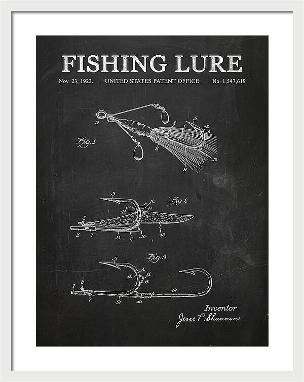Fishing Lure Chalkboard Patent Us1547619a