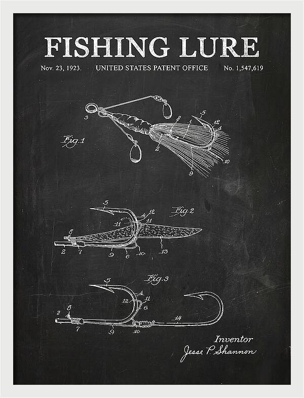 Fishing Lure Chalkboard Patent Us1547619a