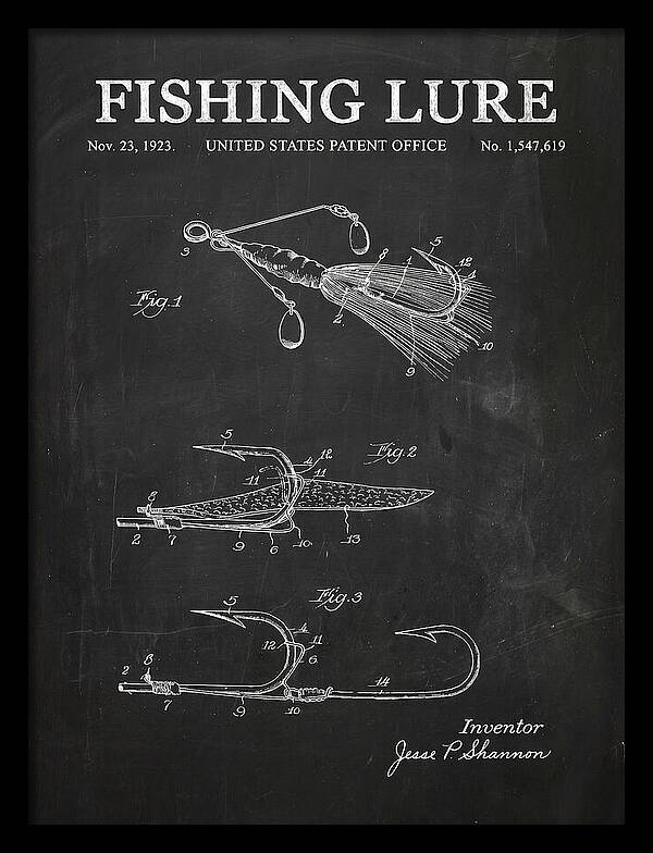Fishing Lure Chalkboard Patent Us1547619a