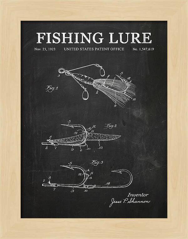 Fishing Lure Chalkboard Patent Us1547619a