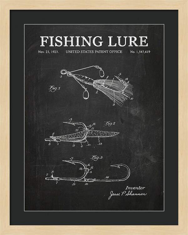 Fishing Lure Chalkboard Patent Us1547619a