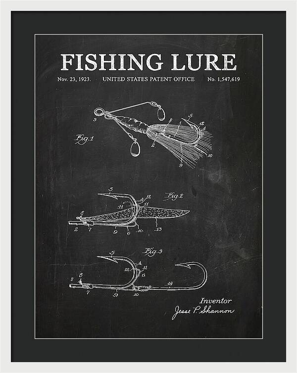Fishing Lure Chalkboard Patent Us1547619a