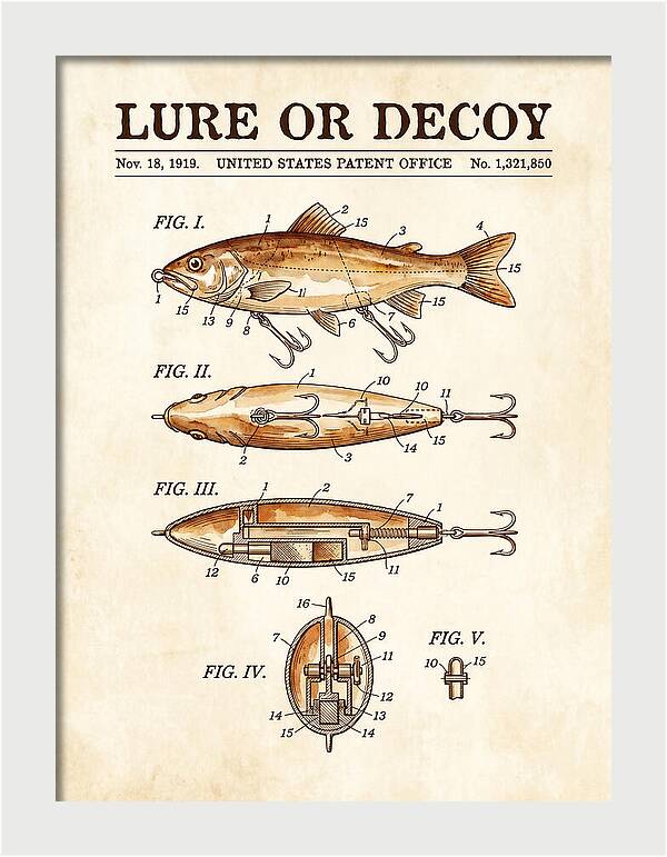Fishing Lure Or Decoy Watercolor Patent Us1321850a