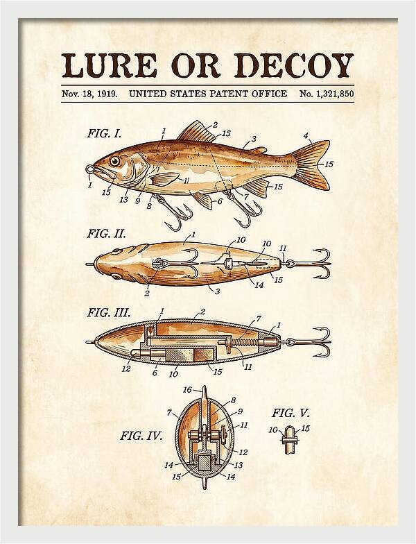 Fishing Lure Or Decoy Watercolor Patent Us1321850a