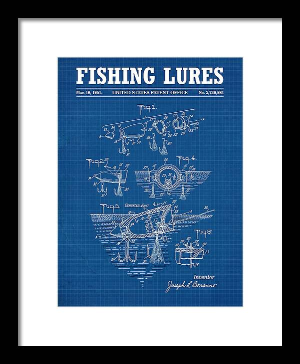 Fishing Lures Blueprint Patent Us2736981a