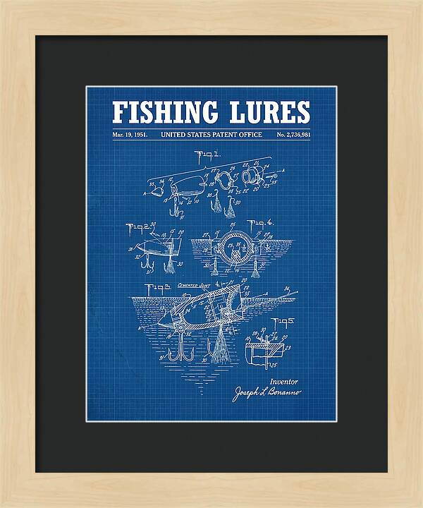 Fishing Lures Blueprint Patent Us2736981a