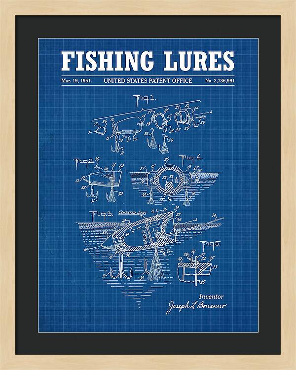 Fishing Lures Blueprint Patent Us2736981a