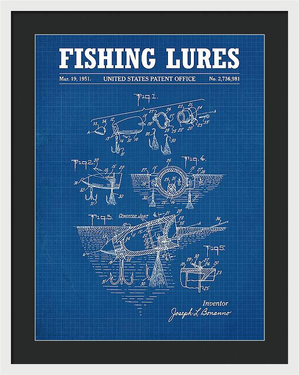 Fishing Lures Blueprint Patent Us2736981a