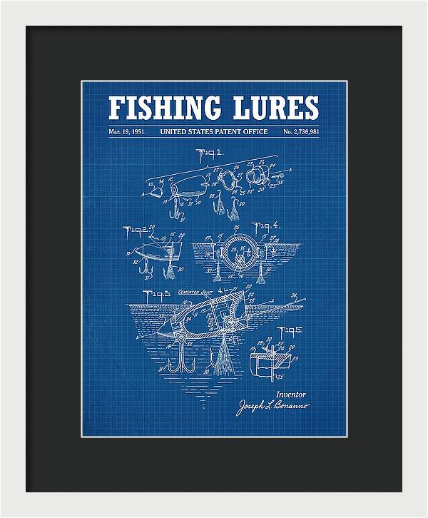 Fishing Lures Blueprint Patent Us2736981a