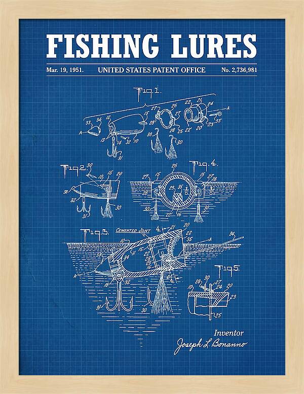 Fishing Lures Blueprint Patent Us2736981a