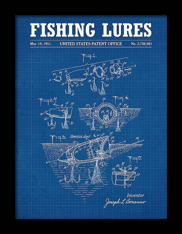 Fishing Lures Blueprint Patent Us2736981a