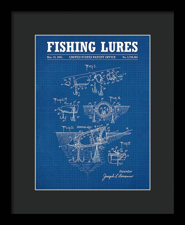 Fishing Lures Blueprint Patent Us2736981a