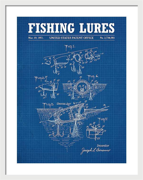 Fishing Lures Blueprint Patent Us2736981a
