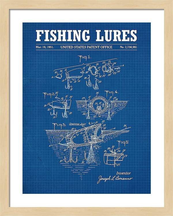 Fishing Lures Blueprint Patent Us2736981a