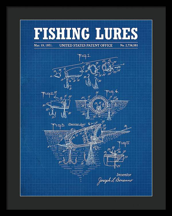 Fishing Lures Blueprint Patent Us2736981a