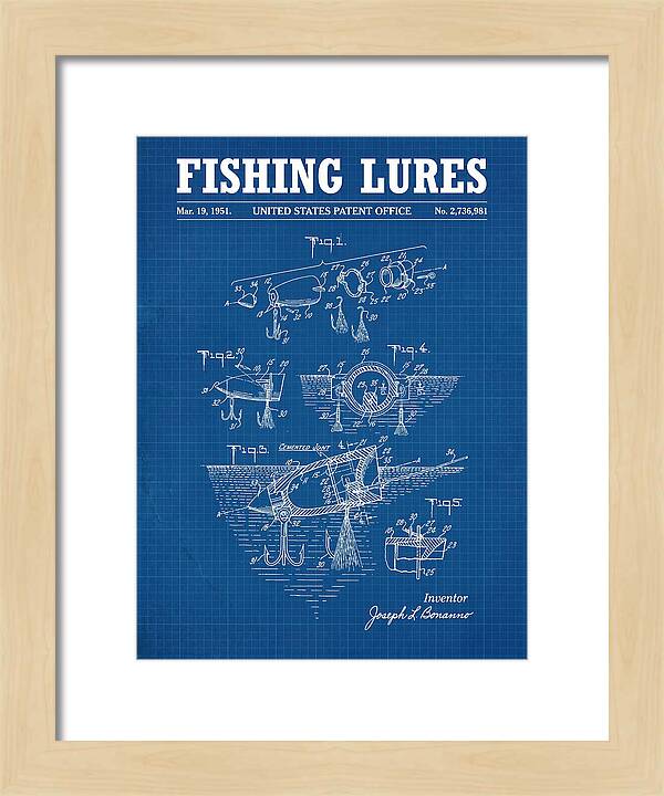 Fishing Lures Blueprint Patent Us2736981a