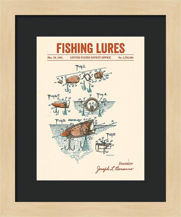 Fishing Lures Retro Patent Us2736981a