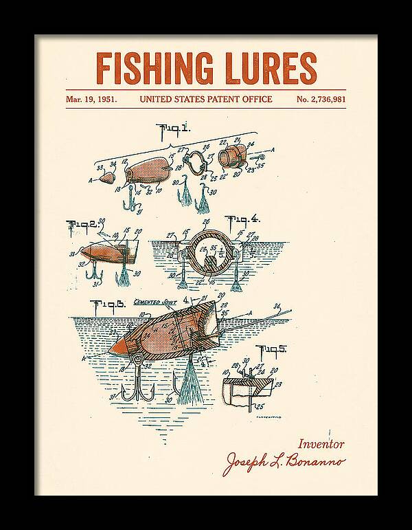 Fishing Lures Retro Patent Us2736981a