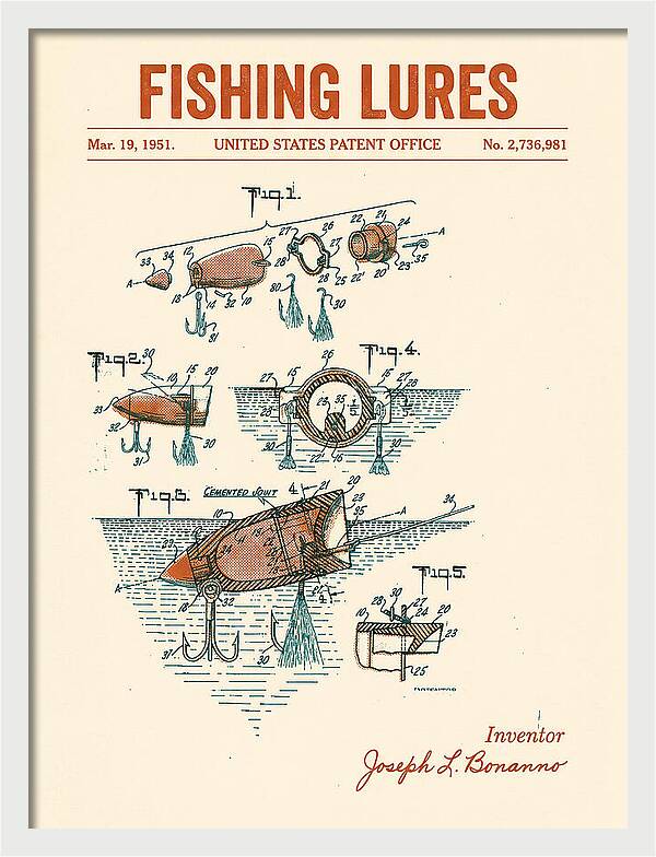 Fishing Lures Retro Patent Us2736981a