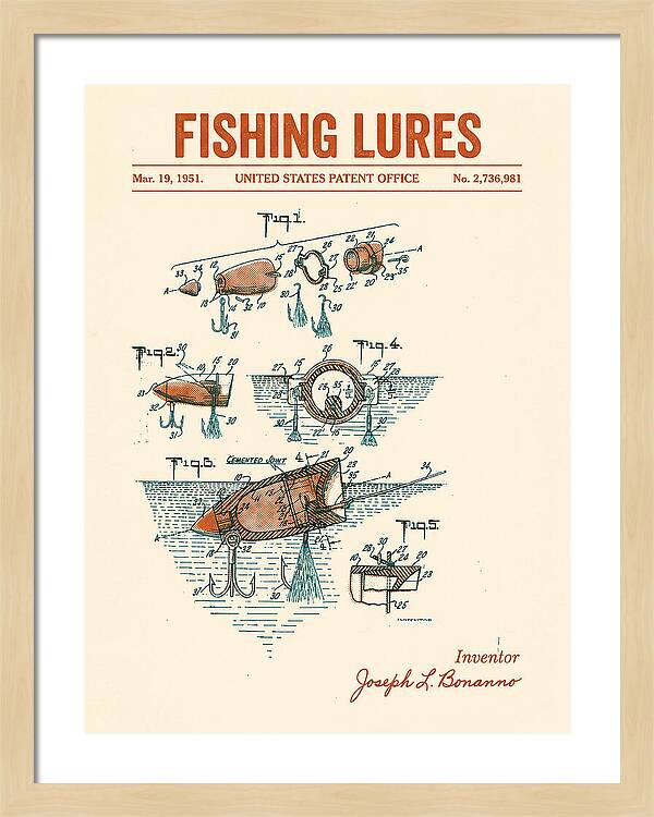 Fishing Lures Retro Patent Us2736981a