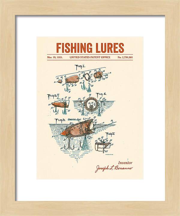 Fishing Lures Retro Patent Us2736981a