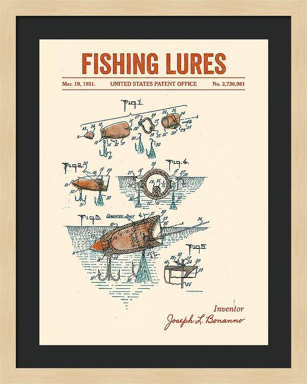 Fishing Lures Retro Patent Us2736981a