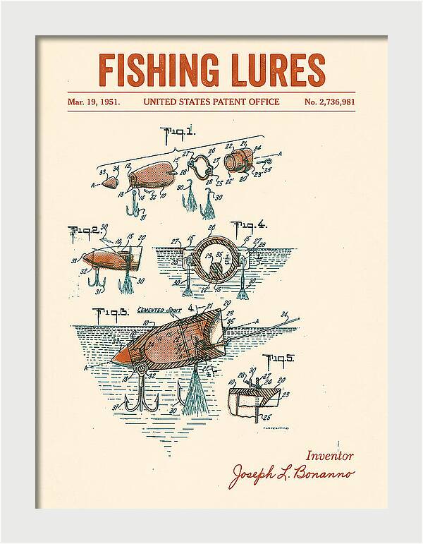 Fishing Lures Retro Patent Us2736981a