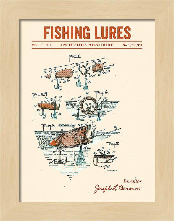 Fishing Lures Retro Patent Us2736981a