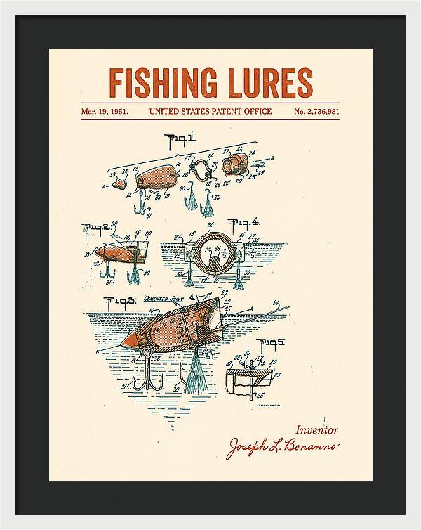 Fishing Lures Retro Patent Us2736981a