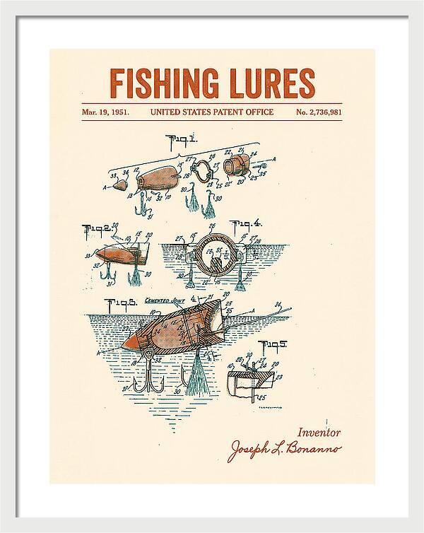 Fishing Lures Retro Patent Us2736981a