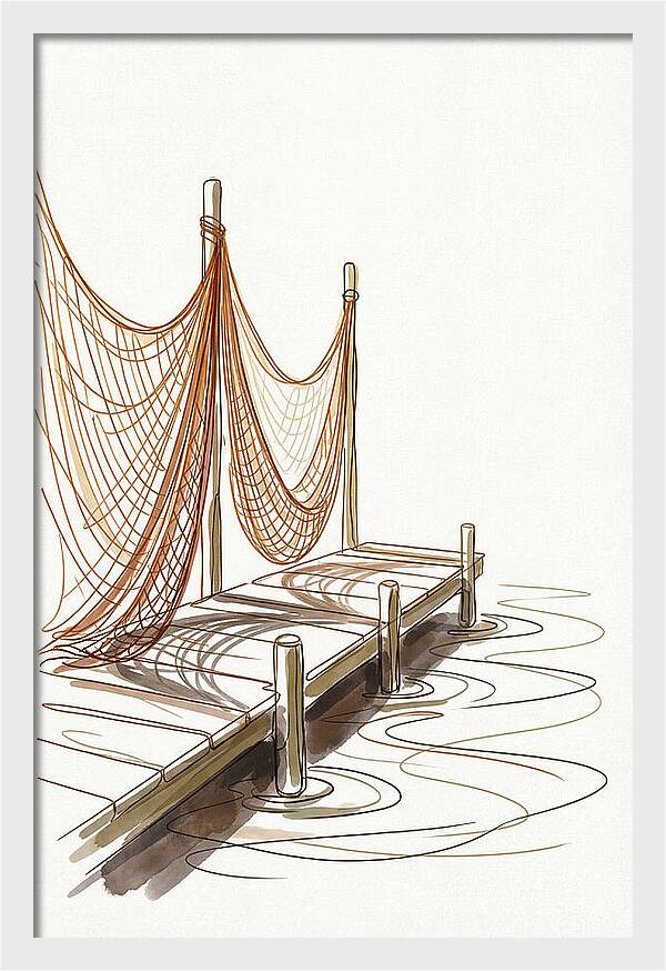 Fishing Nets Drying On Dock