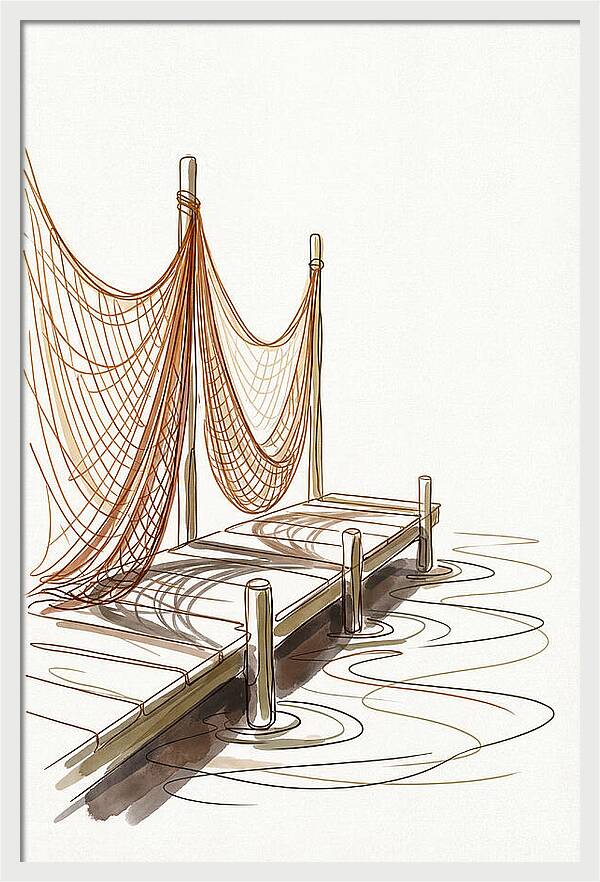 Fishing Nets Drying On Dock