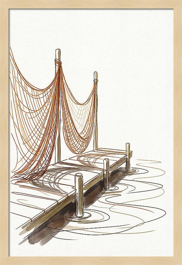 Fishing Nets Drying On Dock