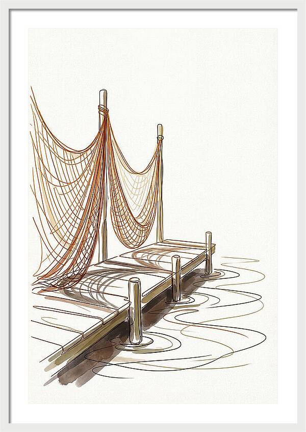 Fishing Nets Drying On Dock