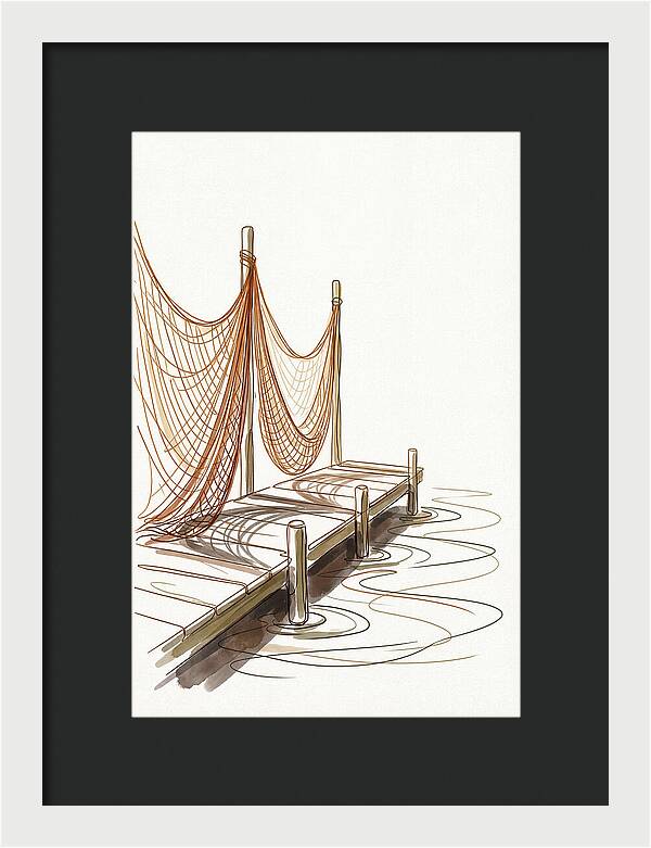 Fishing Nets Drying On Dock