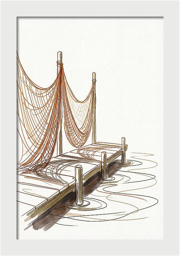Fishing Nets Drying On Dock
