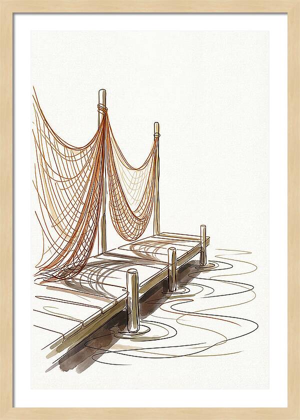 Fishing Nets Drying On Dock